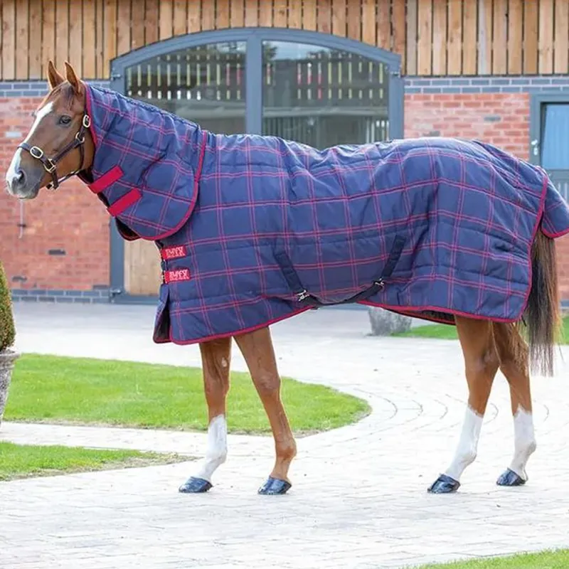 Shires Tempest Original 200 Stable Combo Rug -  Navy/Red Check